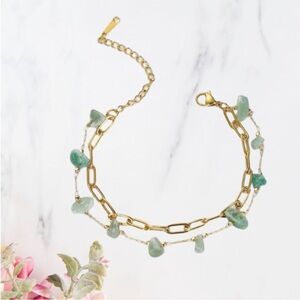 Stainless steel boho style layered bracelet with Adjustable Length Boutique